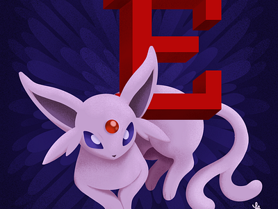 E for Espeon - Pokemon Alphabet alphabet design illustration pokemon pokemongo
