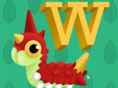 W for Wurmple - Pokémon Alphabet alphabet illustration lauren draws pokemon pokemongo