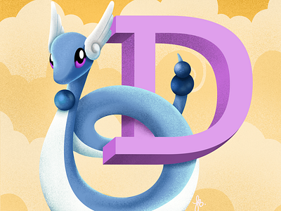 D for Dragonair - Pokémon Alphabet