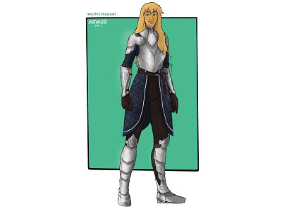 Outfit August: Day 2 - Armor armor character design clothing concept art digital art drawings illustration oc original character procreate