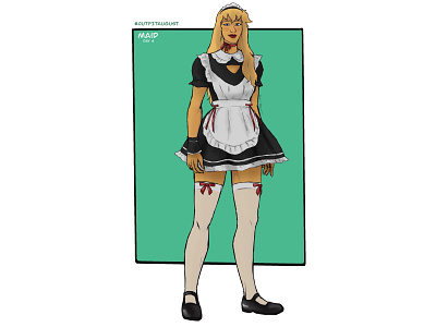 Outfit August: Day 4 - Butlers + Maids character design clothing concept art digital art drawings illustration maid oc original character procreate