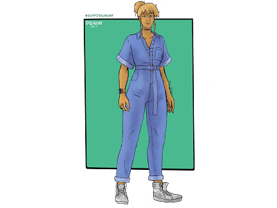 Outfit August: Day 7 - Denim character design clothing concept art denim digital art drawings illustration oc original character outfit procreate