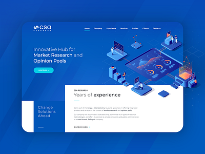 Market research company landing page