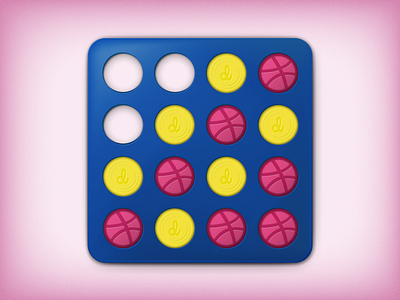 Let's play! color connect four debut dribbble first shot icon illustration illustrator invite vector