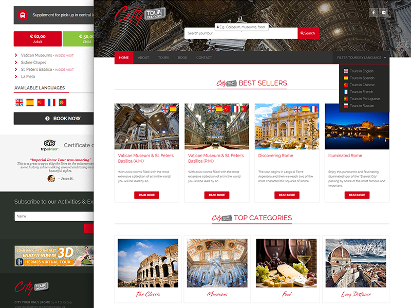 Responsive website for a sightseeing company clean flat interface responsive retina ui ui design user interface ux web design webdesign website