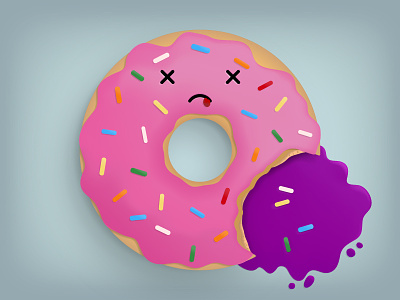 Happy Doughnut D... Ouch! character cute donut doughnut day food fun illustration illustrator pink purple vector