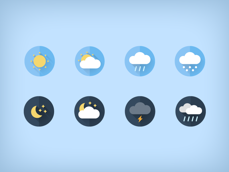 Free weather flat icons