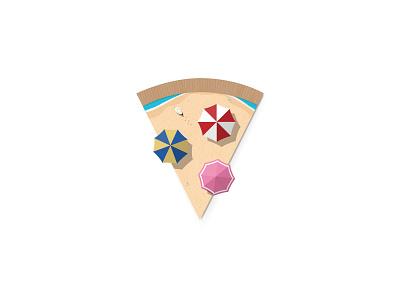 A slice of summer beach food holiday illustration pizza playoff sea summer vacation