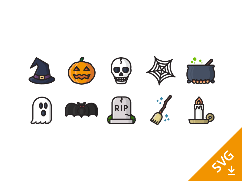 Halloween icons (free download) flat free freebie fun halloween icon icons illustration outline scary svg vector