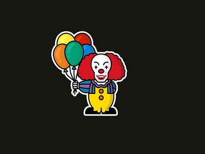 Don't you want a balloon? balloons clown halloween horror illustration illustrator it monster movie playoff scary sticker