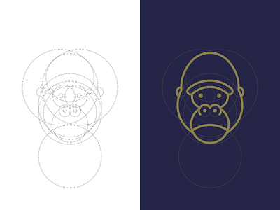 Gorilla circle circles construct construction geometry gorilla grid guidelines icon illustration logo logo design