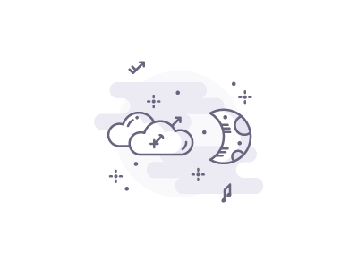 Night sky illustration cloud clouds draft icon icons illustration illustrator moon night outline sky vector