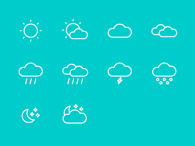 Weather outline icons cloud forecast icon icons meteo moon night rain snow star sun weather