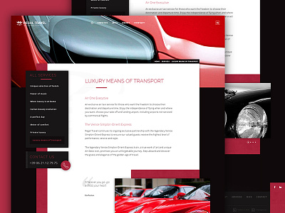 Luxury transportation page car interface layout luxury transportation travel ui user interface web web design webdesign website