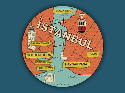 Istanbul city illustration istanbul map turkey