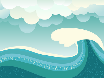 Ocean blue illustration ocean sea vector wave