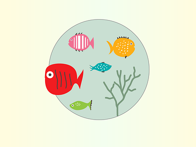 Bell Jar coral reef fish illustration