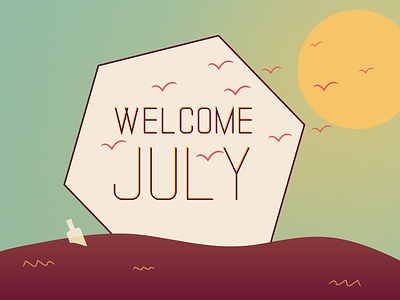Welcome July Illustration