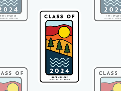 Hope College Class of 2024 Sticker college colorful design hand drawn icon illustration inspired sticker vector