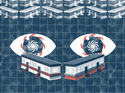 Trailer Park with Trippy Eyes illustration