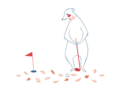 Golfing bear illustration childrens illustration illustration
