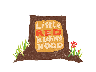 Little Red Riding Hood: Titlepage carving childrens illustration digital illustration grimm brothers illustration lettering little red riding hood picturebook wood wood carving