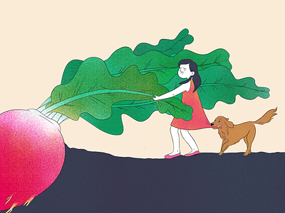 The Giant Radish childrens illustration childrens stories digital illustration dog illustration illustration art radish the giant radish