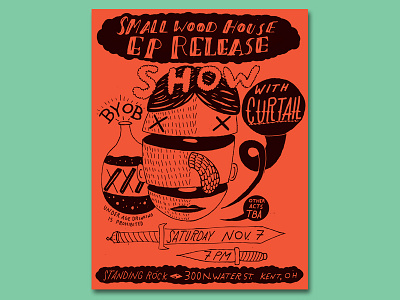 Gig Flyer comic flyer hand drawn illustration lettering poster typography