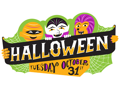 Unused Signage Concept characters design halloween illustration lettering mummy signage typography vampire werewolf