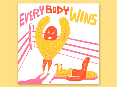 Everybody Wins comic design flat graphic illustration lettering mexican pop sketchbook wrestler