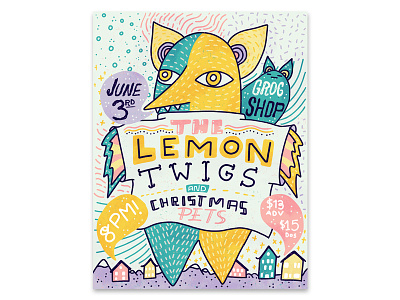 The Lemon Twigs Poster comic graphicdesign illustration lemontwigs lettering poster print