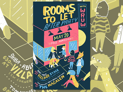 Rooms to Let After Party Poster cleveland comic design graphic illustration lettering print typography