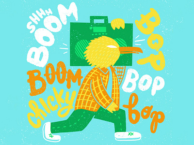Beatz beats bird cartoon comic flat graphic hiphop illustration lettering pop