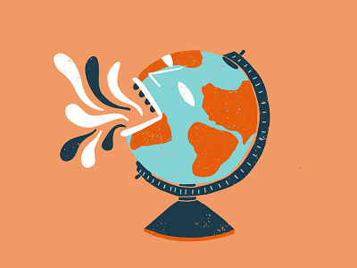 Gasping Globe design editorial flat globalwarming globe illustration spot