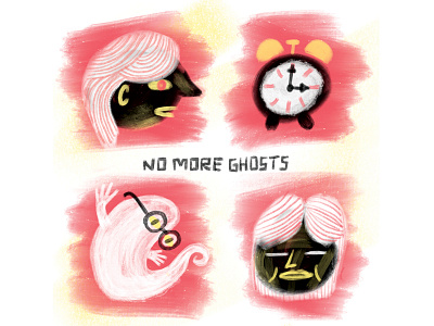 no mo alarm brush comic design editorial ghost illustration