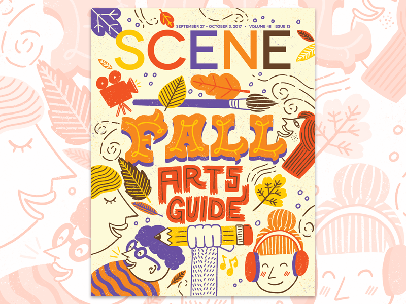 Cleveland Scene Cover cleveland magazine autumn fall vintage lettering graphic design editorial illustration