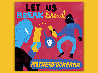 Break Bread comic design editorial illustration lettering print simple texture