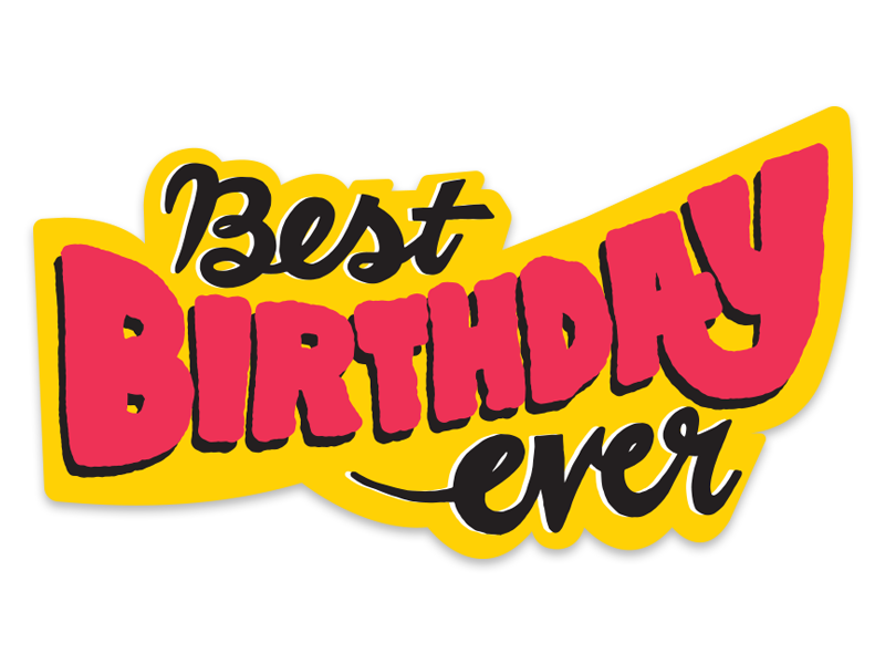 some lettering from an unused concept design sticker hand-lettering birthday typography lettering
