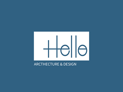 Hello - Arcthecture & Design branding design flat illustrator logo minimal typography