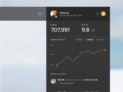 Profile and Activity Flyout