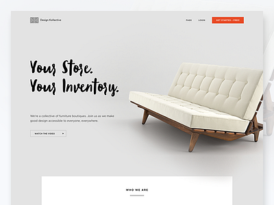 Design Kollective Landing Page clean design furniture landing marketing simple ui website