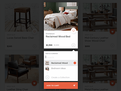 Design Kollective – Tile Actions actions add collection create filter furniture interaction overlay select shopping tile