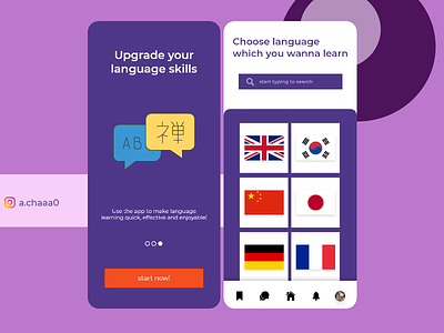 language learn app flat logo redesign thyratiara ui ux
