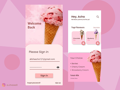 Ice Cream Store app design flat icon logo redesign thyratiara ui ux