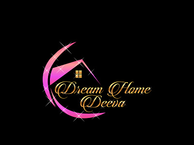 Dream Home DEEVA 3d branding elegant hand drawn logo luxury modern signature unique