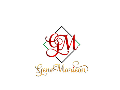 Gene Marieon (By Talha) 3d branding elegant graphic design hand drawn logo luxury modern signature unique