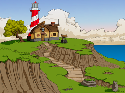 Home sweet home animation animation 2d background illustration landscape style stylized
