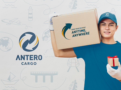 Antero Cargo Logo brand identity branding cargo logo desainlogo design expedition logistics company logistics logo logo visual identity