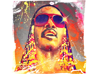 Stevie Wonder art digital drawing illustration illustrator movies music painting pastels portrait poster print quote retro wallpaper