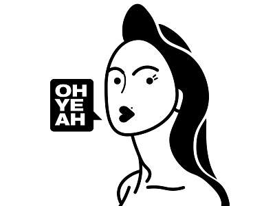 OH YEAH art beauty drawing face fashion graphic illustraion illustrator lineart typo